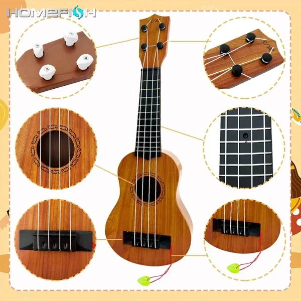 35cm Ukulele Children Guitar Toy Can Be Used To Play Elementary Instruments With Paddles Simulating Yukrili Music Toys 6