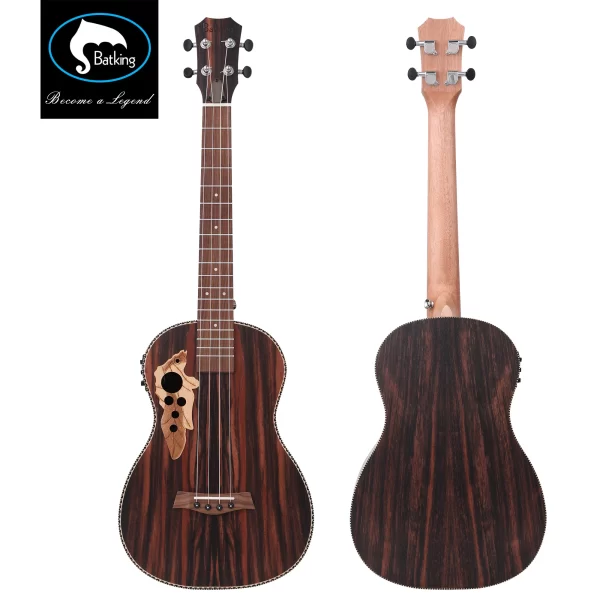 Batking Tenor Ukulele 26 Inch All Blackwood Acoustic Electirc Ukelele Kit with Truss Rod with EQ with Gig Bag,Strap, 26" Ukulele - Image 2