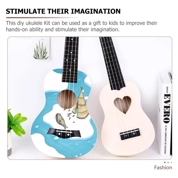 21 Inch Round Hand Made Instrument Material Kit Ukulele Diy Ukulele Making Supplies Kids Crafts Musical Instruments Beginner - Image 5