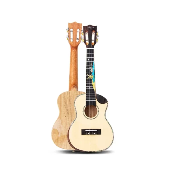 Professional 24" Electric Ukulele With Solid Flame Maple TOP/Flame Maple Body, 24 ukulele Concert,Thickness 3.5mm solid wood top - Image 5