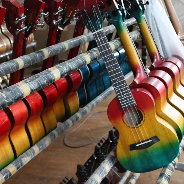 Manufacturer Wholesale Cheap 21/23/24/26/30 Inch Ukulele Tenor Baritone Soprano Full Color Solid Wood Concert China - Image 4