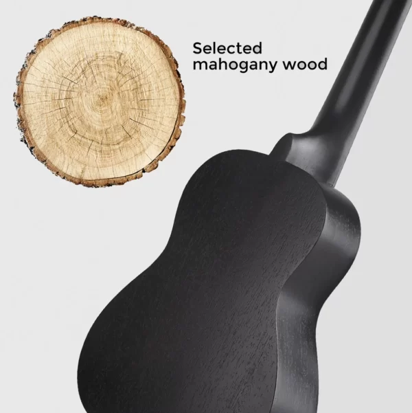 ADM Concert Mahogany Ukulele Package, 23 inch, Matte Black - Image 5