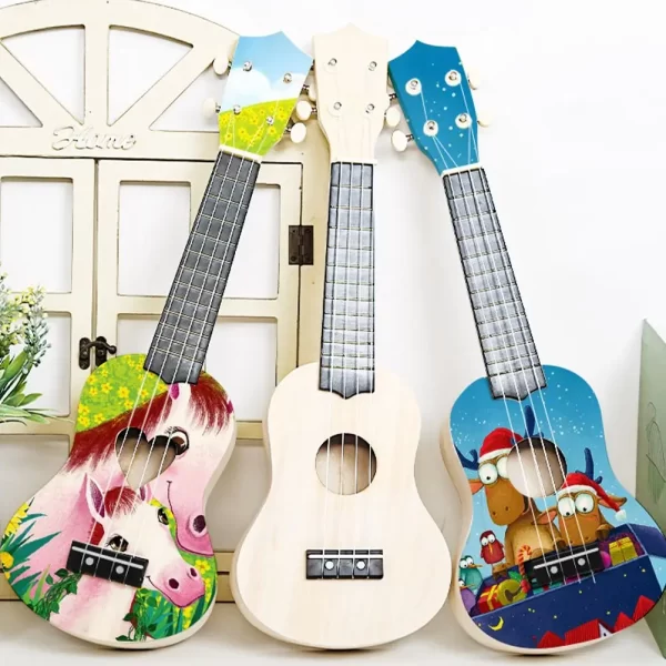 21 Inch Round Hand Made Instrument Material Kit Ukulele Diy Ukulele Making Supplies Kids Crafts Musical Instruments Beginner - Image 2