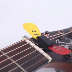 Innovative Rubber Guitar Pick Holder Quick-Lock String Clip For Guitars Bass & Ukulele Black Plectrum Storage Accessory