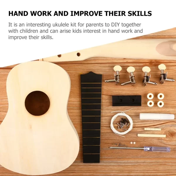 21 Inch Round Hand Made Instrument Material Kit Ukulele Diy Ukulele Making Supplies Kids Crafts Musical Instruments Beginner - Image 6