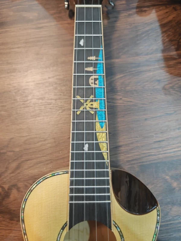 Professional 24" Electric Ukulele With Solid Flame Maple TOP/Flame Maple Body, 24 ukulele Concert,Thickness 3.5mm solid wood top - Image 6