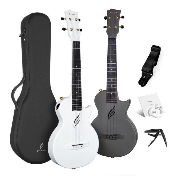 Enya Tenor Ukulele NOVA U Pro 26 Inch Carbon Fiber Cutaway Travel Ukelele Music Instrument Beginner Kit Including Case Strap