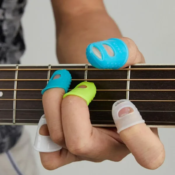 4Pcs/Set Left Hand Fingertip Silicone Guitar Fingertip Non-slip Finger Guards Fingerstall Ukulele Antipain Finger Protector - Image 2