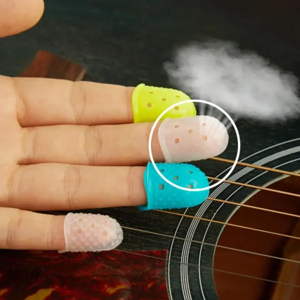 4Pcs/Set Left Hand Fingertip Silicone Guitar Fingertip Non-slip Finger Guards Fingerstall Ukulele Antipain Finger Protector - Image 3