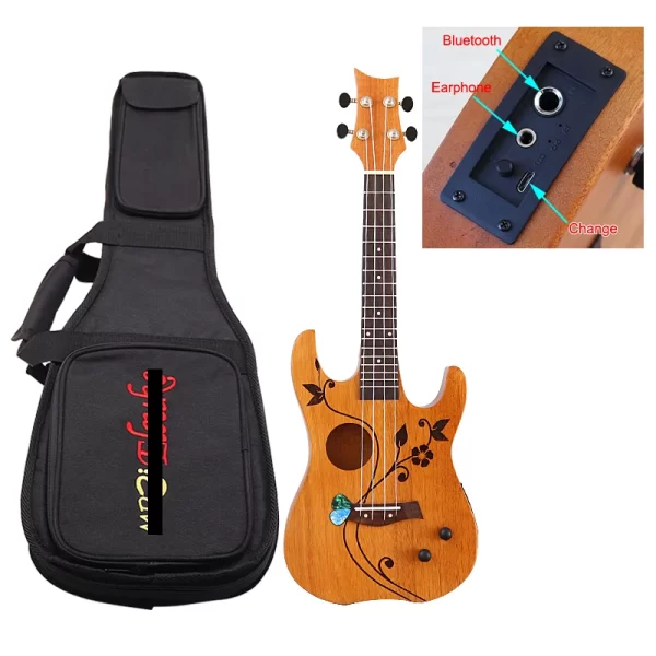 New Arrival 26 Inch Electric Ukulele Guitar Full Okoume Wood Guitar Body 4 String Mini Uk Guitar Children Gift With Foambag - Image 5