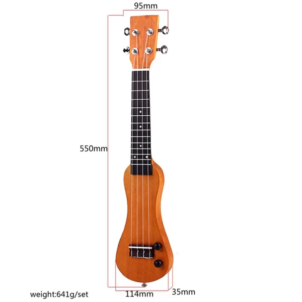 Silent Ukulele, 21 Inch Solid Wood Electric Ukulele for Practice or Performances with AMP Output Italian Nylon String w/Tuner St - Image 2