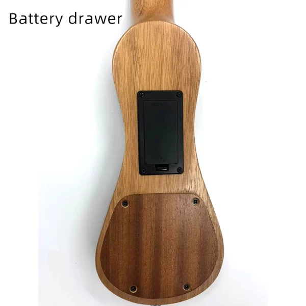 Silent Ukulele, 21 Inch Solid Wood Electric Ukulele for Practice or Performances with AMP Output Italian Nylon String w/Tuner St - Image 5