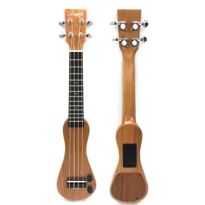 Silent Ukulele, 21 Inch Solid Wood Electric Ukulele for Practice or Performances with AMP Output Italian Nylon String w/Tuner St