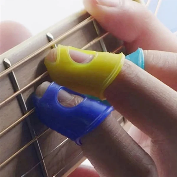 4Pcs/Set Left Hand Fingertip Silicone Guitar Fingertip Non-slip Finger Guards Fingerstall Ukulele Antipain Finger Protector - Image 5
