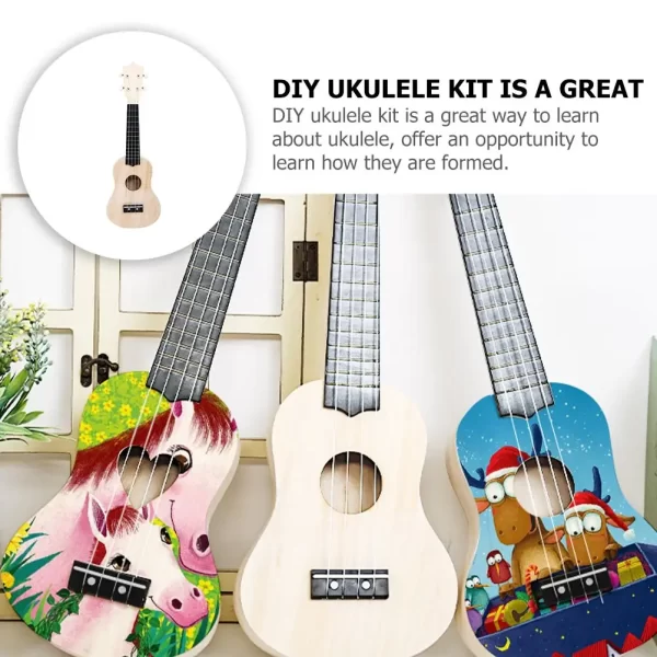21 Inch Round Hand Made Instrument Material Kit Ukulele Diy Ukulele Making Supplies Kids Crafts Musical Instruments Beginner - Image 3