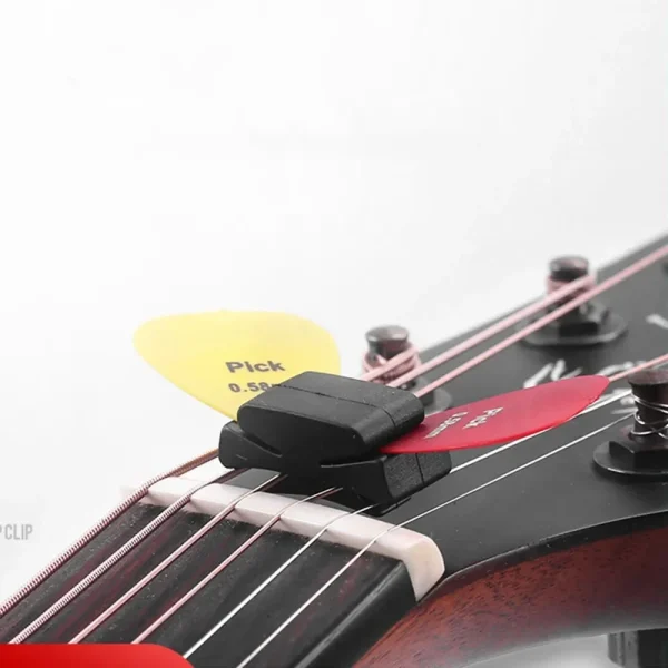 Innovative Rubber Guitar Pick Holder Quick-Lock String Clip For Guitars Bass & Ukulele Black Plectrum Storage Accessory - Image 2