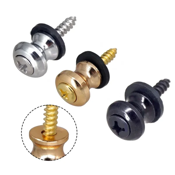 Hot Sale Guitar Ukulele Mandolin StrapPins Tail Nail Lock Pins Black Gold Silver For Acoustic Classical Electric Guitar Bass