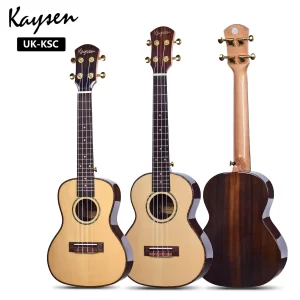 24/26-inch Ukulele Glossy Solid Spruce Top Fully Enclosed Knobs Suitable for Beginners To Practice.