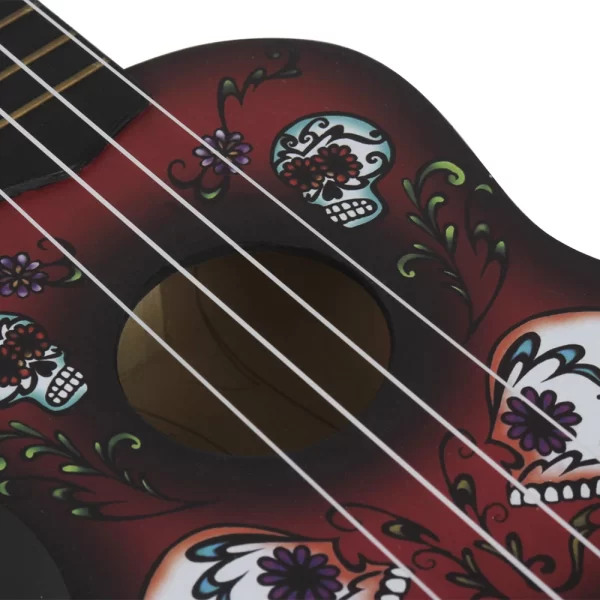 irin 21 inch ukulele 4 strings hawaiian guitar skull guitarra ukulele with bag strings tuner picks guitar parts & accessories