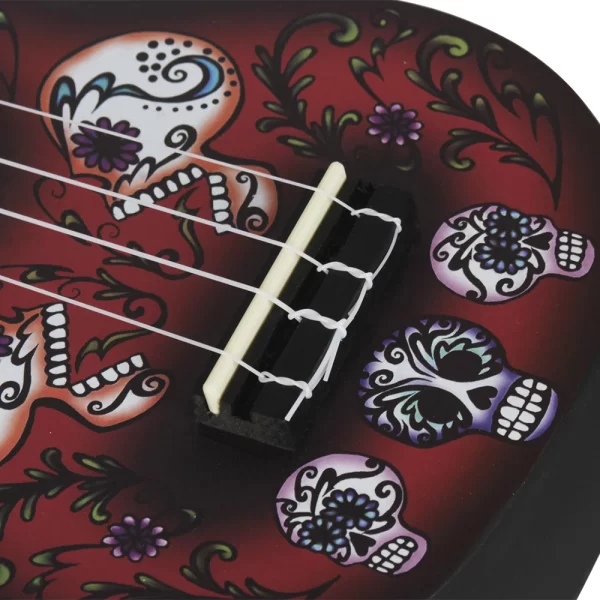 irin 21 inch ukulele 4 strings hawaiian guitar skull guitarra ukulele with bag strings tuner picks guitar parts & accessories