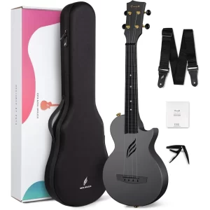 enya concert ukulele nova u 23’’ carbon fiber travel ukulele with beginner kit includes online lessons