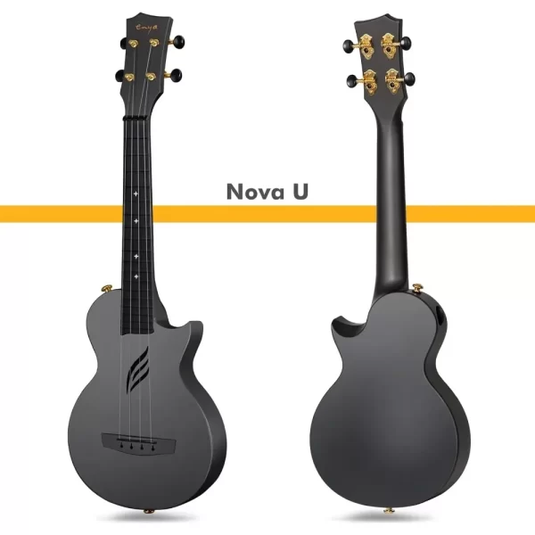 enya concert ukulele nova u 23’’ carbon fiber travel ukulele with beginner kit includes online lessons