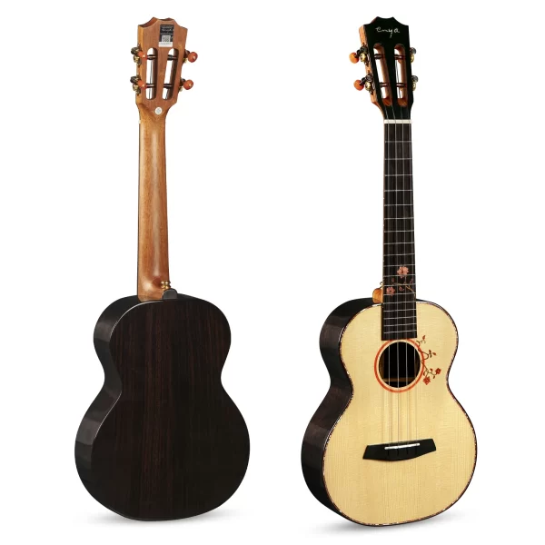 Enya Concert Ukulele Solid Spruce Top with Solid Rosewood Back and Sides High Gloss Ukelele with Premium Gig Bag Tenor Uku - Image 2