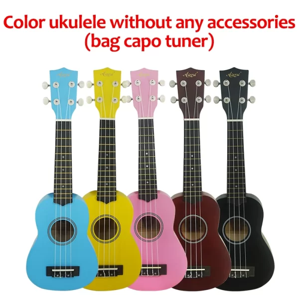 Full Pack Aiersi 21 Inch Soprano Spruce Mahogany ukulele With Dolphin Pineapple Design Ukelele Guitar With Bag Tuner Capo - Image 3