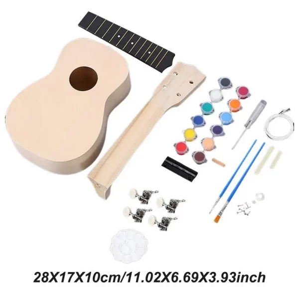 Ukulele Kit Wooden Ukulele Kit 21/23inch Kit For Adults And Beginners Complete Ukelele Beginner Bundle With Basswood Fingerboard - Image 5
