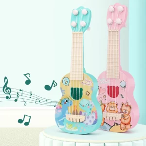 Ukulele Kids Guitar Toy Girls Boys Beginners Mini Guitar Instrument Can Play Music Simulation Toys Birthday Gift