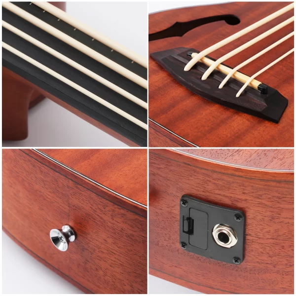Batking Ukulele Bass Electric Ubass，30 inch Baritone bass ukulele, Fretted Electric Acoustic Uku bass With Gig Bag - Image 5
